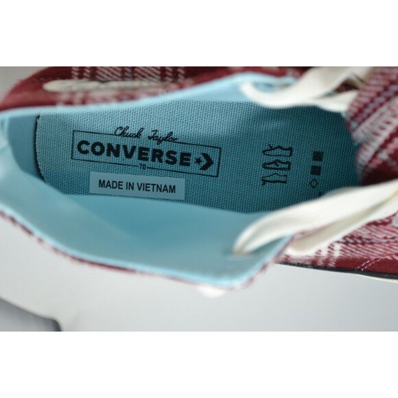 Converse Chuck Taylor All Star 70 Hi Red White Plaid Pack W13.5/ M 11.5 -162403C - Picture 16 of 16